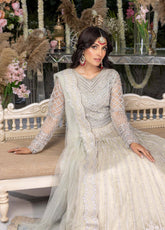 Azure Embroidered Chiffon Unstitched 3 Piece Suit - 10